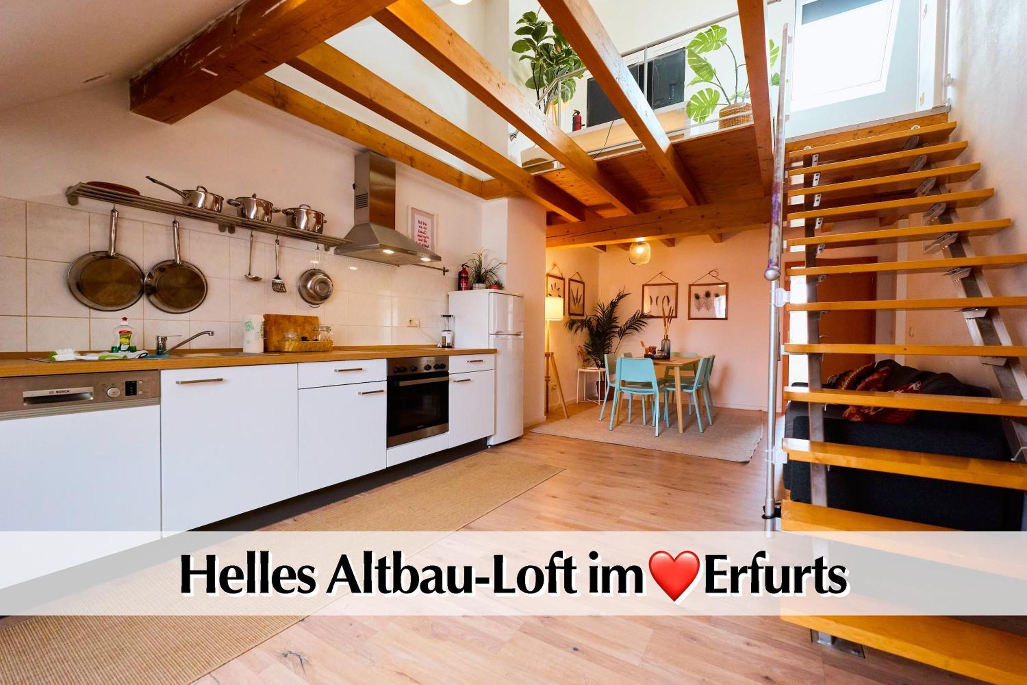 Helle 72Qm Maisonette Wohnung Im Herzen Erfurts Mit Kingsize Bett, Smart-Tv, Etc Buitenkant foto